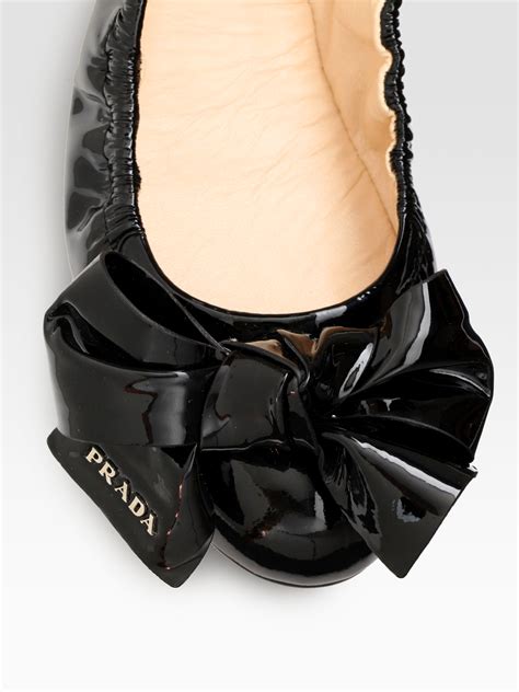 prada flats with big bow|Prada ballerina flats.